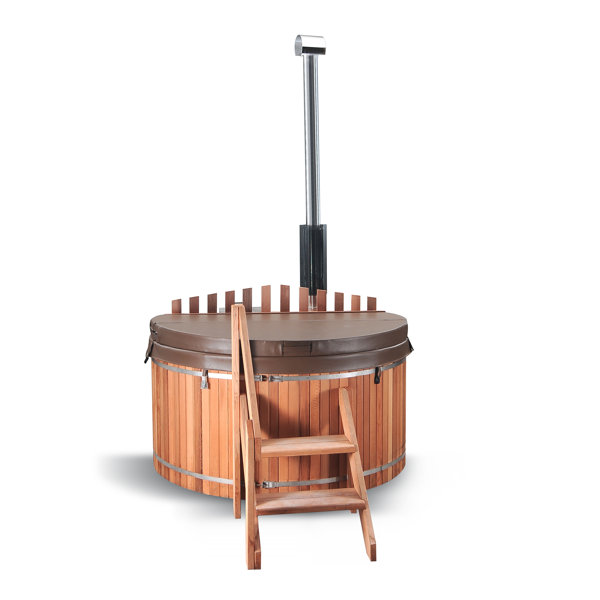Backcountry Hot Tubs & Saunas 3 Person Round Wood Fired Hot Tub in Red Cedar Wayfair Canada